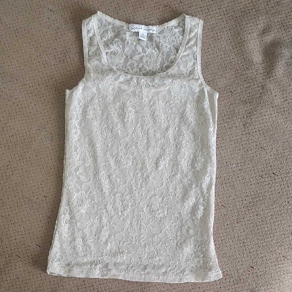 French Laundry Lace Tank Top - Ivory